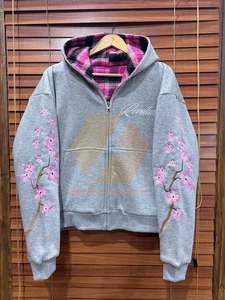 Reversible Fleece Solid Knitted Gray Men's <b>Hooded</b> <b>Zip</b>-Up Breathable Winter Sweatshirt - Product Image 4