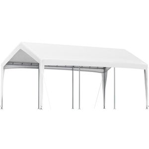 10 X 20ft Blanc Carport Auvent Abri pour Autos & Bateaux Garages à 8 Pieds Auvents et Carports - Product Image 1