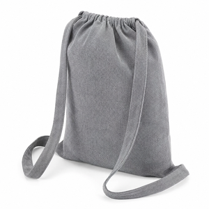 Recycled Cotton <b>Drawstring</b> <b>Backpack</b> 225 GSM 34x42 cm Custom Logo Gym School Promotional Bag Wholesale OEM Private Label Exporter - Product Image 2