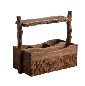 Cesta de Almacenamiento de Cocina de Madera de Una Sola Capa, Hecha a Mano, Color Arcilla, Moderna, Multifuncional, para Uso Doméstico, Venta al Por Mayor - Product Image 2
