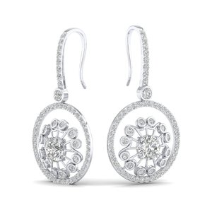 REYES Pendientes Colgantes de Lujo de Plata de Ley 925 con Moissanita Certificada GRA para Mujer, Diseño Floral, Joyería Fina para Fiestas - Product Image 5