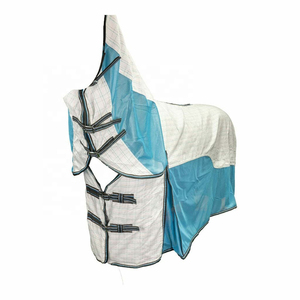Couverture imperméable pour cheval avec col standard et 2 sangles de fixation pour utilisation en extérieur toutes saisons, tissu Oxford - Product Image 3
