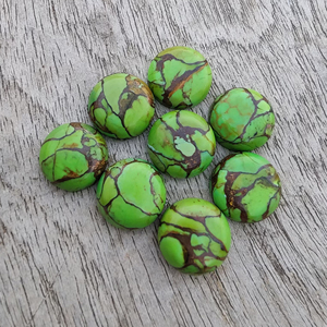 Cabujón Calibrado Redondo de Turquesa Verde Cobre de Calidad AAA+ para Joyería, Tamaños Personalizados Disponibles - Product Image 6
