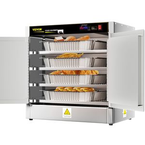 Scaldavivande da banco Hot Box 63,5x38,1x61 cm per catering, pizza e panini, con quattro vaschette usa e getta e vassoio per acqua, attrezzatura per mantenere caldi i cibi - Product Image 1