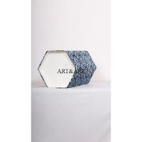 Vente en gros ART&ART Papier recyclé fait main en coton, pliable, à ouverture supérieure, hexagonal, élégant, DIY, imprimé, logo personnalisé, haute qualité