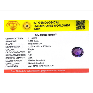 Loose 5.3 Carat Oval Cut Amethyst Gemstone for Fine Jewelry - Product Image 4