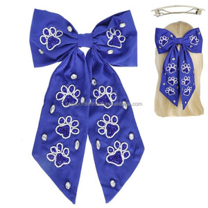 Noeud de cheveux en satin personnalisé avec paillettes réglables pour filles et femmes - Emballage en carton Style européen - Product Image 5