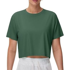 Black Boxy Women Yoga Crop Tops Cotton Blend Relaxed Fit High Quality Breathable Manufacturer Yoga Crop Tops - Product Image 4