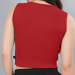 Custom Women Yoga Tank <b>Top</b> Sleeveless Crop <b>Top</b> Knitted Lace Embroidery Plain Solid Fitness Wear <b>Plus</b> <b>Size</b> OEM Wholesale Clothing - Product Image 2