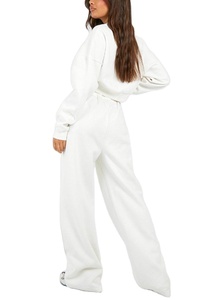 Sweats à capuche à double ceinture avec logo personnalisé Pantalon à jambe droite Survêtement pour femmes Ensemble 2 pantalons de survêtement et sweat à capuche deux pièces 2026 - Product Image 6