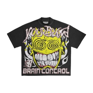 Camisetas Personalizadas de Alta Calidad 100% Algodón para Hombre, Camiseta Vintage con Diseño de Calavera de Fuego, con Tu Logotipo - Product Image 5