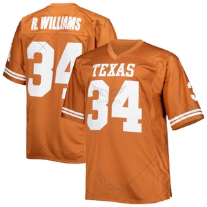 Camiseta de fútbol ligera hecha a medida de la Universidad de Texas Ricky Williams Longhorns Throwback-Logotipo frontal de talla grande naranja de Texas - Product Image 1