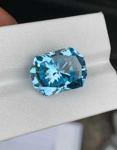 Topacio Azul, Gema Suelta, Corte Octogonal Brillante, Gema Natural Facetada de Calidad para Joyería - Product Image 1