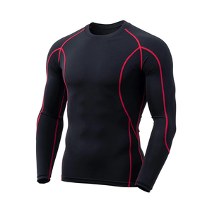 Camiseta de compresión ligera de alta calidad para hombre, manga larga, para gimnasio, con diseño liso, para adultos y jóvenes. - Product Image 6