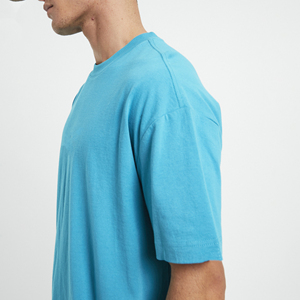 Camiseta de Manga Corta para Hombre, Talla Grande, Color Sólido, Cuello Redondo, Tejido de Punto, Corte Casual, 100% Algodón Jersey - Product Image 5