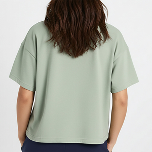 Nueva Camiseta de Mujer 2026, 100% Algodón, con Apliques Elegantes Personalizados, Manga Corta, 300gsm, Verano, Ecológica, Secado Rápido - Product Image 6