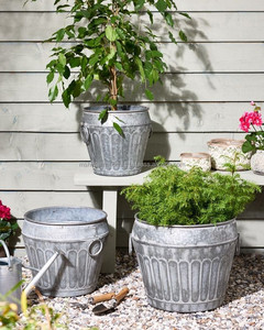 Maceta Galvanizada para Decoración del Hogar y Jardín, Maceta de Metal Hecha a Mano con Asa - Product Image 5