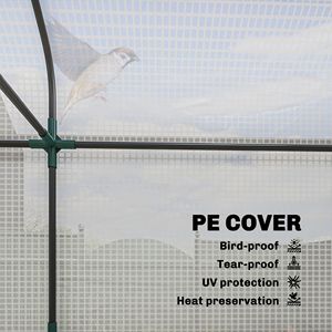 3-Tier Portable White Mini Greenhouse 56.3\" X 18.1\" X 65\" with 2 Roll-Up Doors for <b>Small</b> Gardens - Product Image 5