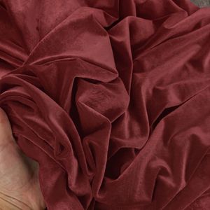 Tissu en velours bordeaux uni 100% polyester, poids moyen, brossé, style uni, élégant, pour vêtements, rideaux, maison - Product Image 4