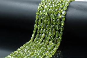 Cuentas ovaladas lisas de 14 pulgadas de alta calidad, piedras preciosas sueltas de peridoto natural para la fabricación de joyas - Product Image 5
