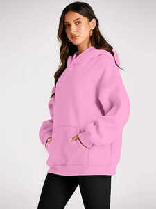 Damen Warmer Fleece-Kapuzenpullover Lässiger Oversize-Sweatshirt Modischer Winter-Streetwear Täglicher Moderner Hoodie - Product Image 5