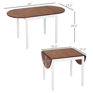 Tavolo da Pranzo Rotondo Allungabile in Noce da 55 Pollici, Set Tavolo da Cucina Pieghevole in Legno con Ante a Scomparsa per Piccoli Spazi, Finitura Naturale per Banchetti - Product Image 3