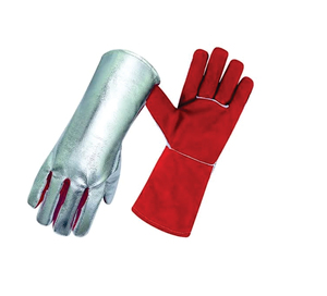 Gants de soudage en cuir de vachette avec doublure en Kevlar, résistants aux éclaboussures de métal fondu, type A, manchette rouge et verte, taille XL - Product Image 5