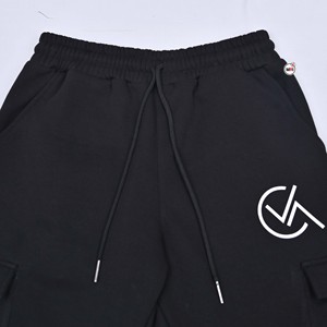 Mens Black Cotton Sweatpants <b>Elastic</b> Waist Drawstring <b>Lace</b> Casual Lightweight Printed Knitted Joggers Autumn Custom Logo - Product Image 5