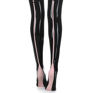 <b>Women's</b> <b>Black</b> Opaque Seamless Knitted Over Knee Pantyhose Sexy Full Length Tights All Seasons Party Wear - Product Image 4