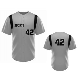 Camiseta de Béisbol Sublimada Transpirable de Manga Corta con Botones para Hombre, 100% Poliéster - Product Image 3