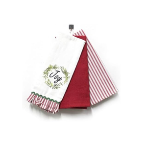 Essuie-vaisselle Gourmet Chef en coton 100% brodé, motif chevrons pastel, 18x28 pouces, 470 GSM, robuste, prêt à l'exportation - Product Image 5