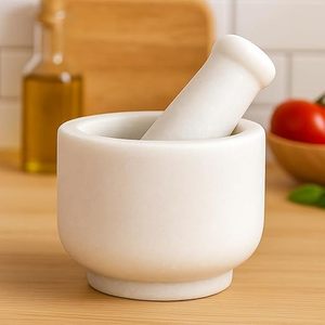 Mortero y pilón de mármol multiusos para cocina, farmacia y uso ayurvédico con material duradero y de larga duración. - Product Image 6
