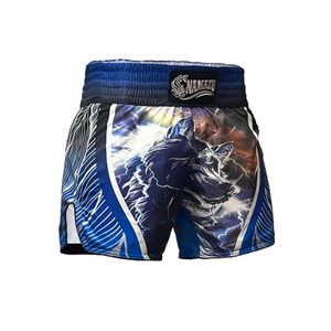 Shorts d'arts martiaux pour hommes, style Muay Thai, en satin, taille élastique, fente latérale, entraînement, gym, colorés, légers, haut de gamme pour hommes Muay Thai - Product Image 4