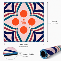 Tapis de jeu de poker américain et de mahjong géométrique carré de luxe, pliable, antidérapant, en néoprène de 3 mm, 33 pouces, design original exclusif, personnalisé