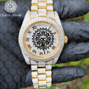 นาฬิกาข้อมือผู้ชายสุดหรู Charm_Jewells ขนาด 40 มม. ตัวเรือนสแตนเลสประดับเพชร ระบบอนาล็อกจักรกล แสดงวันที่ กันน้ำได้ 10 บาร์ - Product Image 6