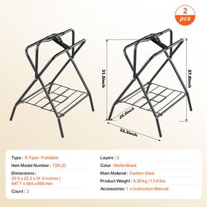 Porta Sella Pieghevole in Acciaio Rinforzato 28 X 19 X 37.5 Pollici, Supporto Autoportante per Cavalli, Porta Coperte Portatile, Accessorio Equestre - Product Image 4