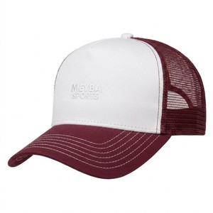 Casquette Trucker en Maille Blanche et Bordeaux Meyba Sports, Visière Courbée Ajustable, Style Décontracté Streetwear, Respirante, pour Activités de Plein Air - Product Image 1