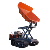 Dumper sur chenilles de 4 tonnes à double levage hydraulique, personnalisable, certifié CE Euro V EPA, véhicule de transport sur chenilles pour la construction et l'agriculture