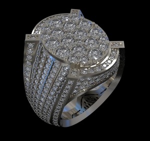 925 Sterling Silver <b>Iced</b> Out Engagement Cluster <b>Ring</b> Handmade Ottoman Style Moissanite Diamond Hip Hop Rhodium Plated Jewelry - Product Image 4