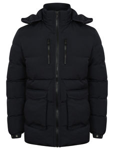 Chaqueta Acolchada Casual con Capucha para Hombre, para Invierno, con Diseño de Dibujos Animados, Logotipo Frontal, Cierre de Cremallera, Diseño de Parches, Personalizable - Product Image 2