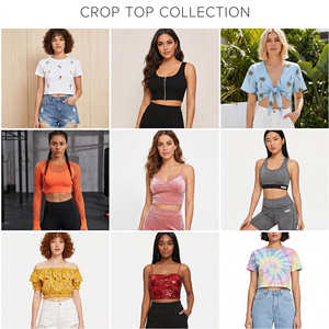 Top Corto Casual Básico sin Mangas de Algodón Acanalado con Cuello Alto para Mujer, Venta al por Mayor - Product Image 2