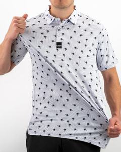 Polo para Hombre con Estampado de Palmeras, Manga Corta, Diseño Tropical, con Presilla para Gafas de Sol, Casual, Deportivo, para Golf, Prenda Masculina Elegante - Product Image 3