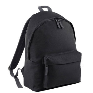 Minimalist Black <b>Canvas</b> <b>Backpack</b> Rectangular Zipper Closure Soft Shell Unisex Daily Use School <b>Backpack</b> - Product Image 1