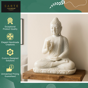 Estatua de Buda de Mármol Blanco de Lujo, Tallada a Mano, de Alta Calidad, Pulida a Mano, para Sala de Estar/Dormitorio/Templo, Decoración Espiritual - Product Image 2