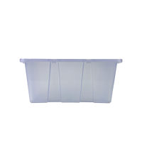 Boîte de rangement rectangulaire transparente rose en PP avec couvercle, recyclable, revêtement UV, épaisseur 2 mm, personnalisable pour usage agricole