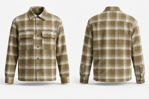 Camisa de Franela a Cuadros con Diseño Personalizado de Alta Calidad para Todas las Temporadas, con Botones y Bolsillos en el Pecho, Casual y Cómoda, de Manga Larga - Product Image 3