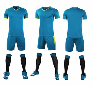 Ensemble de maillot de football personnalisé jaune et bleu néon, tenue de sport pour hommes, entraînement, match, équipement d'équipe OEM - Product Image 5
