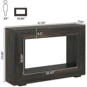 Consolle Rustica in Legno Stile Fattoria con Vano Contenitore per Ingresso o Divano - Categoria Prodotti: Consolle - Product Image 2