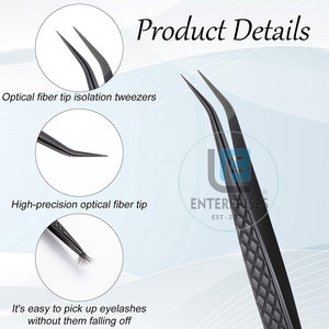 Pinces à cils en acier inoxydable fabriquées au Pakistan, avec poignée antidérapante, réutilisables, durables, longueur 10 mm - Product Image 3