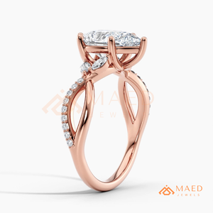<b>Rose</b> Gold Plated Pear Cut Moissanite Ring Elegant Bridal Promise Jewelry for Women Daily Wear Gift USA Style Modern Beauty - Product Image 6